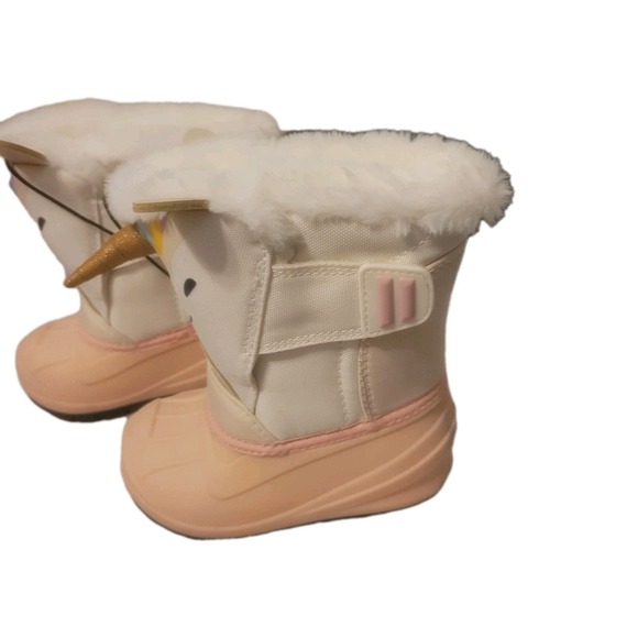 Cat & Jack Light Pink & White Frankie Unicorn Toddlers Winter Boots sz 5 - Picture 4 of 13